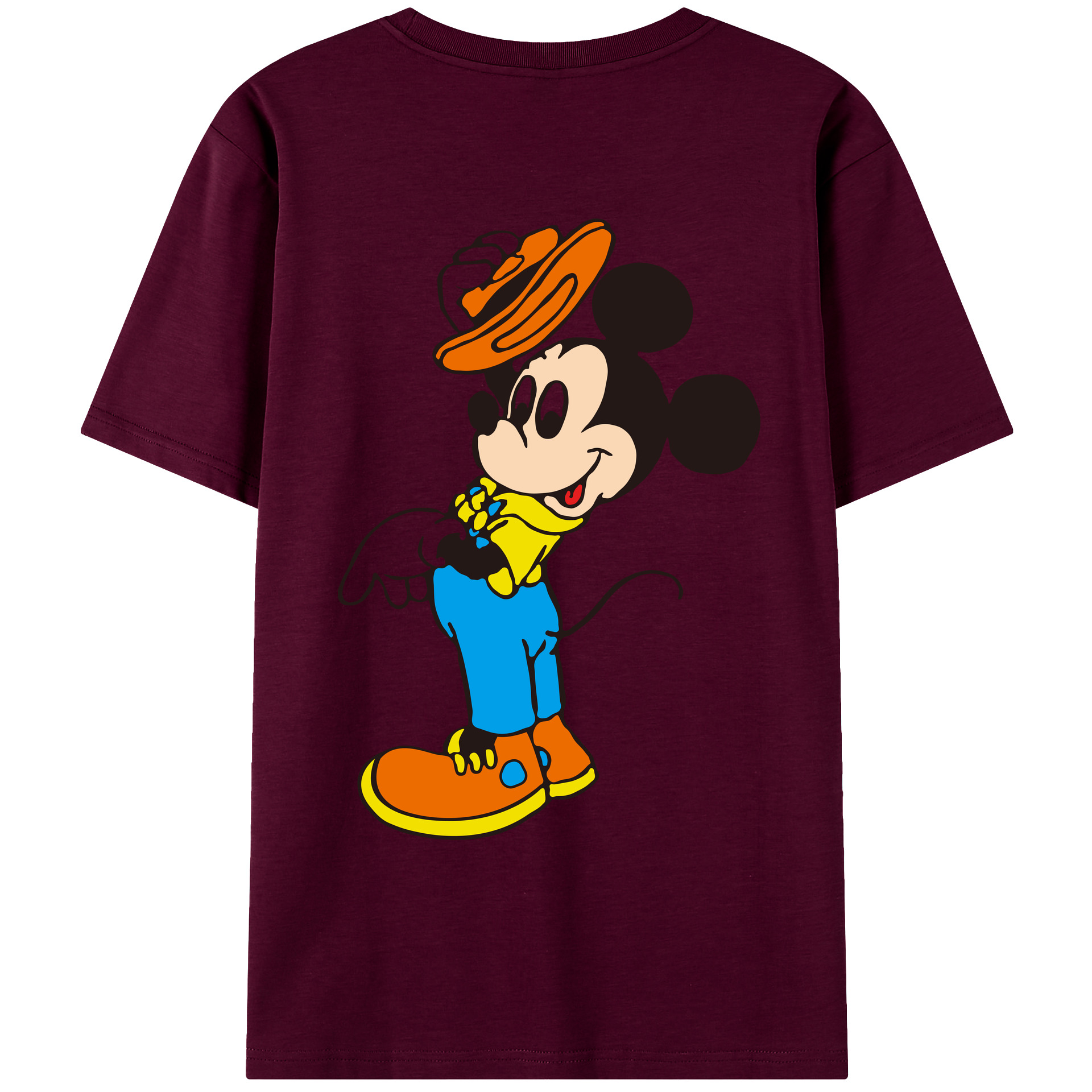 （画像用） ミッキーマウス Mickey Mouse レディース半袖Tシャツ(バックプリント)